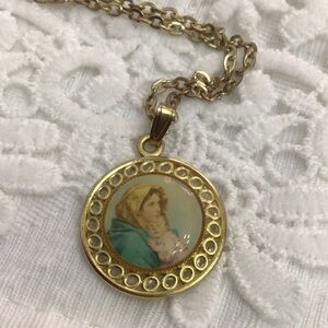 Gold Religious Pendant Necklace